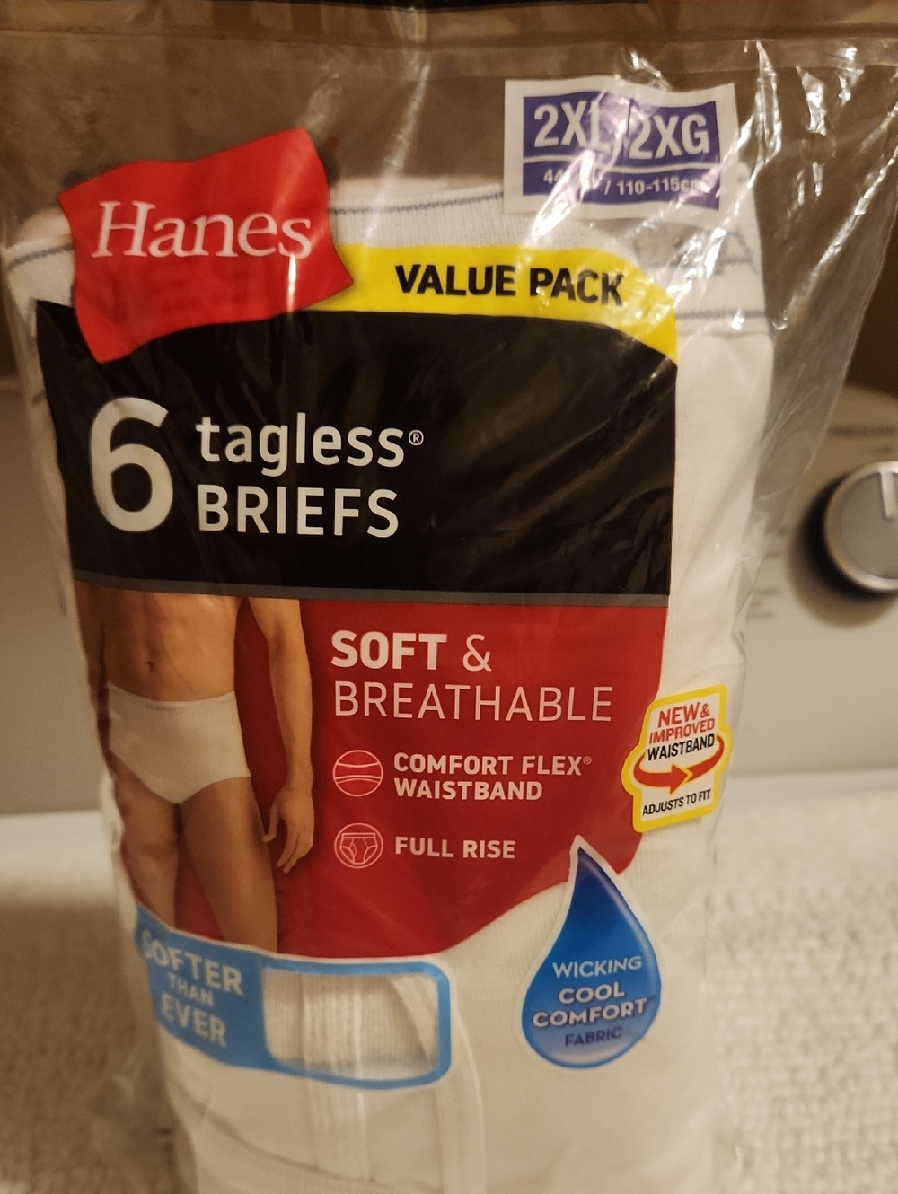 Hanes White Men's Tagless Briefs Value Pack - 6 Pack